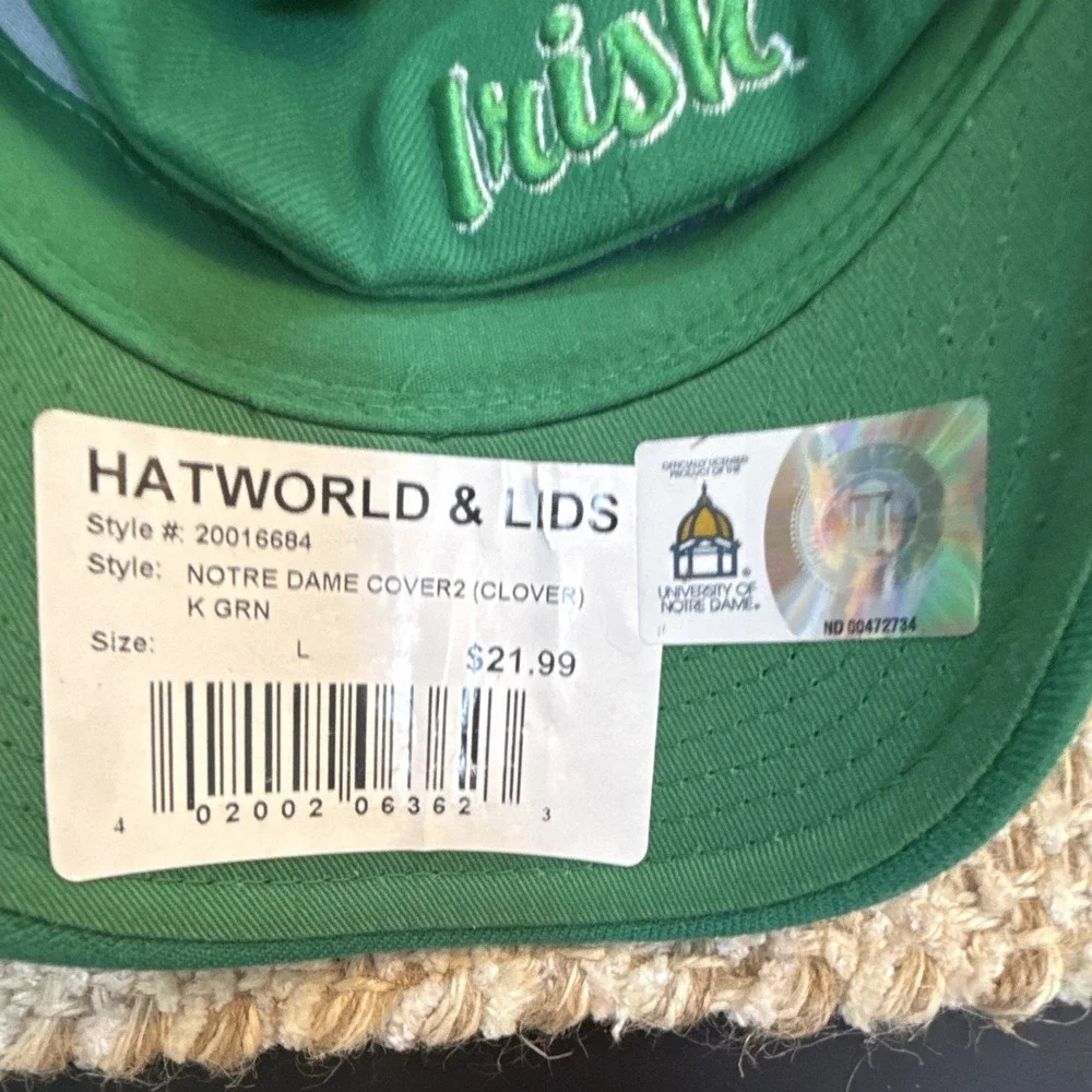 Zephyr Notre Dame Fighting Irish Green Clover Z Fit Cap Hat Size M/L